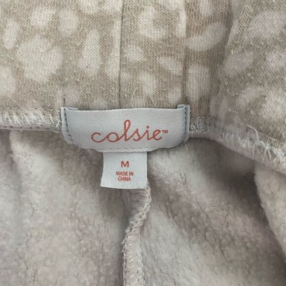 Colsie SZ M beige and white jogger sweatpants - Picture 3 of 4